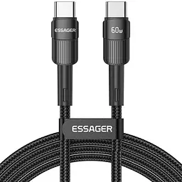 Essager 60W кабель USB-C to USB-C 1 метр (чорний)