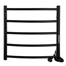 Електрична рушникосушка Unio LD ЕU 500-500-5 BLK Драбинка Дуга чорна, Чорний матовий, Праве, Електронний
