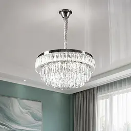 Splendid Ray L1195/500/5+LED (CR), кришталева люстра хром 50 см на 5 ламп E14 з LED та пультом