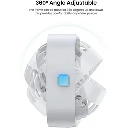 Портативний міні-вентилятор Topk K50 USB charging 360° rotating White - мініатюра 4