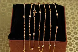 Ланцюг Xuping Jewelry панцирний з овальними кульками 45 см 3 мм золотистий