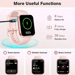 Смарт-годинник жіночий Fitpolo 1.8" з Alexa, Bluetooth-дзвінками, SpO2, 110+ спортивними режимами та IP68 - мініатюра 5