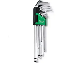 Набір шестигранних ключів Toptul дюймових з кулькою 1/16"-3/8" 9 шт GBAL0901