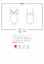 Мереживне боді з доступом Obsessive 818-TED-1 teddy S/M, чорне - мініатюра 7