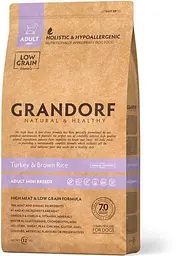 Сухий корм Grandorf Turkey&Brown Rice Adult Mini з індичкою та бурим рисом для дорослих собак малих порід 1кг (5404009515742)