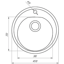 Гранітна мийка Globus Lux MARTIN графіт 510мм-А0001 - мініатюра 5