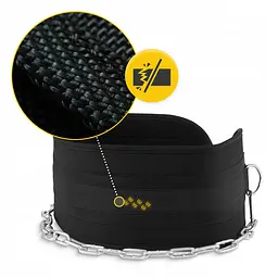 Пояс атлетичний для обтяження 4FIZJO Dip Belt 80 см Black (P-5905973402255) - мініатюра 5
