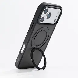 Противоударный чехол-панель для Apple iPhone 17 Pro Max, Unit Stand2, черный, силикон + поликарбонат, защита всего корпуса, с подставкой, поддержка магнитных держателей и беспроводной зарядки (MagSafe), ArmorStandart (ARM86337) - мініатюра 5