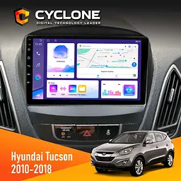 Штатна магнітола Hyundai Tucson 2010-2018 Cyclone C10-011 4x64, DSP Cyclone (НФ-00009867) - мініатюра 2