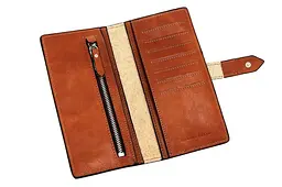 Портмоне, коньяк GRANDE PELLE 18х9х1.5 см acs0032202 - мініатюра 3