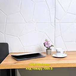 Самоклеюча декоративна 3D панель бут білий 700x700x3 мм - мініатюра 3
