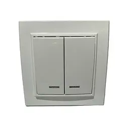 Вимикач подвійний Comfort Lumano з підсвічуванням 10А білий