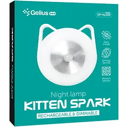Нічна лампа нічник Gelius Pro Night Lamp KittenSpark GP-NL002 White - мініатюра 2