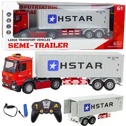 Фура контейнеровоз на пульті управління 51 см HSTAR, світлові ефекти, звук двигуна, акумуляторна, машинка на радіокеруванні - мініатюра 4