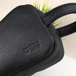 Косметичка чоловіча шкіряна HandyCover HC0029 чорна з ручкою - мініатюра 8