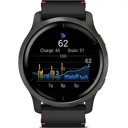 Смарт-годинник Garmin Venu 2 Slate with Black Leather Band (010-02430-21) - мініатюра 3