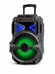 Портативна колонка валіза 12″ PMPO 3000 Вт з мікрофоном, пультом і LED чорна (49676162)