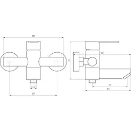 Змішувач для ванни Globus Lux RING SR-102N - мініатюра 5
