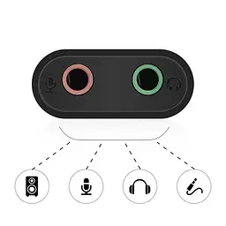 Звукова картка USB AUX jack, TRRS (Mic + Ear), ALC4042 15cm Ugreen Біла US205 - мініатюра 3