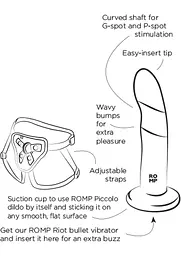 Страпон Romp Piccolo Pegging Kit 14 см мульті - мініатюра 7
