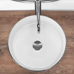 Умивальник Rea Sami brush silver (REA-U3304) накладни - срібний - 36x36 - мініатюра 4