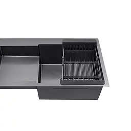 Кухонна мийка Kroner KRP Schwarze - 7848RHM PVD (3,0/1,0 мм) CV030024, Чорний - мініатюра 6