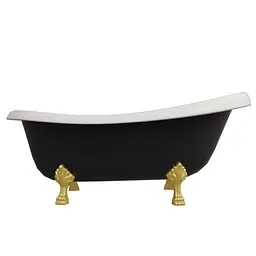 Ванна окремостояча глянцева Amidicon Symphony 167x78 чорна з литого каменю золоті ніжки SYMFONIYA_167_g_BLACK_HL, Чорний - мініатюра 6