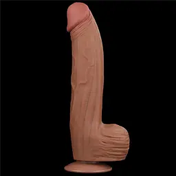 Фалоімітатор LoveToy Sliding-Skin Dual Layer Dong King Sized 31 см коричневий - мініатюра 2