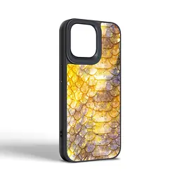 Кожаный чехол для Apple iPhone 15 Pro Max, Harder Nagas, желтый, термополиуретан ТПУ + экокожа с имитацией кожи Наги, панель, защита корпуса, противоударный, микрофибра, рамка вокруг камеры, защита всего корпуса, (ARM76741) - мініатюра 2
