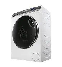 Haier Пральна машина фронтальна, 9кг, 1400, A+++, 52см, дисплей, пара, інвертор, люк чорний, білий - мініатюра 5