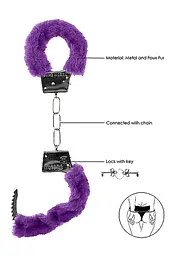Наручники - Ouch! Beginner's Handcuffs Furry Purple - мініатюра 3
