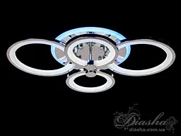 Стельова LED-люстра Diasha 8022/4HR 70W, 3 кільця, 3 кольори світла, Ø40×62 см, диммер, пульт - мініатюра 2