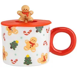 Чашка Elisey Christmas Night білий з червоним 350 мл з кришкою (9151-005c)
