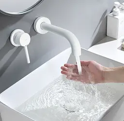 Змішувач для умивальника Rea Lungo + Box прихованого монтажу white mat REA-B9559, Білий матовий - мініатюра 3