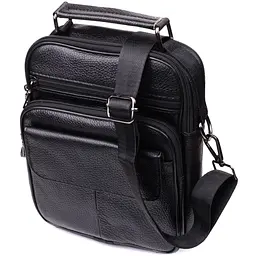 Стильна чоловіча сумка середнього розміру через плече з натуральної шкіри Vintage s_15039 чорна