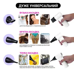 Смарт-фен Gemac на акумуляторі від USB, 4500 мАч, 55 Вт, Білий/Бездротовий турбовентилятор/Фен акумуляторний - мініатюра 6