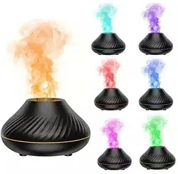 Ароматичний дифузор ефірних олій з RGB-підсвічуванням і імітацією полум’я • Зволожувач повітря з ефектом вогню 130 мл - мініатюра 2