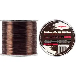 Волосінь Brain Classic Carp Line (dark brown) 600m 0.33mm 22lb 10.0kg