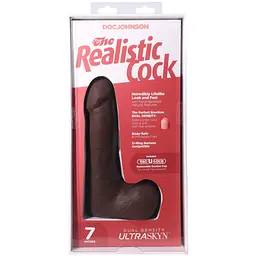 Фалоімітатор Doc Johnson The Realistic Cock ULTRASKYN 7 Inch with Balls, 17.8 см - мініатюра 10
