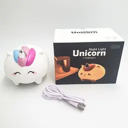 Силіконовий дитячий нічник Єдиноріг 7 LED акумуляторний USB світильник іграшка 3D TOYS LAMP - мініатюра 5