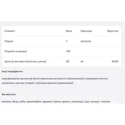 Цинк піколінат California Gold Nutrition 50 мг 120 вегетаріанських капсул - мініатюра 4