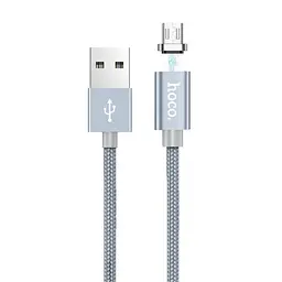 Кабель Hoco U40A magnetic adsorption Micro charging cable Metal gray