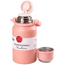 Термос Large 900 мл з гвинтовою кришкою і ручкою, рожевий TS Kitchen HP157P - мініатюра 2