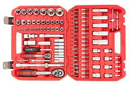 Набір автомобільного ручного інструменту Intertool ET-9108 1/4" x 1/2" у наборі 110 предметів RED - мініатюра 2