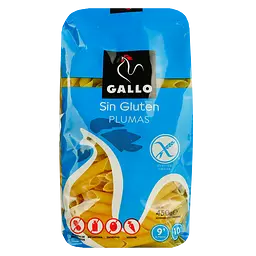 Макаронні вироби Gallo Plumas Sin Gluten без глютену 450 г
