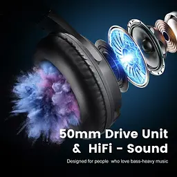 Накладні провідні студійні HIFI навушники OneOdio Studio Wireless black зі складною конструкцією та мікрофоном - мініатюра 7