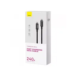 Кабель Baseus Tungsten Gold Fast Charging Cable Type-C to Type-C 240W 2m CAWJ040101 Black - мініатюра 5