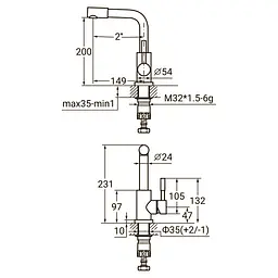 Змішувач для раковини Aquatica KT-1A370P 9722021 - мініатюра 2