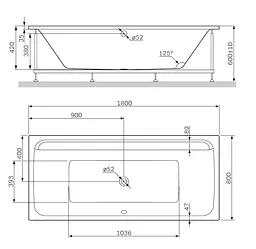 Ванна акрилова AM.PM Inspire 2.0 180х80 (W52A-180-080W-A) - мініатюра 9