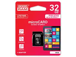 Карта пам'яті GOODRAM microSDHC Class10 UHS I + SD adapter 32 GB (M1AA-0320R12) - мініатюра 3